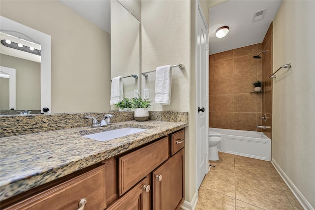 208 Harbor Bend Ln, Dickinson, TX 77539 - full bath featuring tile patterned flooring, vanity, and washtub / shower combination