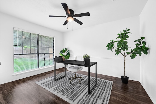 5518 Fair Forest Dr, Houston, TX 77088 - office space featuring wood finished floors and a ceiling fan
