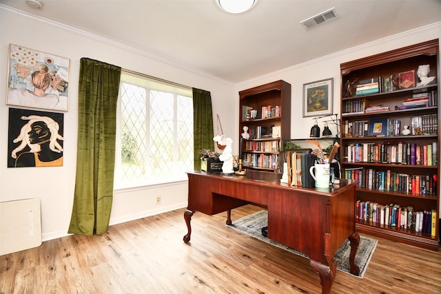 2019 N Thompson St, Conroe, TX 77301 - office space featuring crown molding and wood finished floors