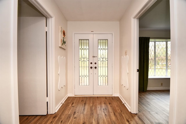 2019 N Thompson St, Conroe, TX 77301 - foyer with wood finished floors and french doors