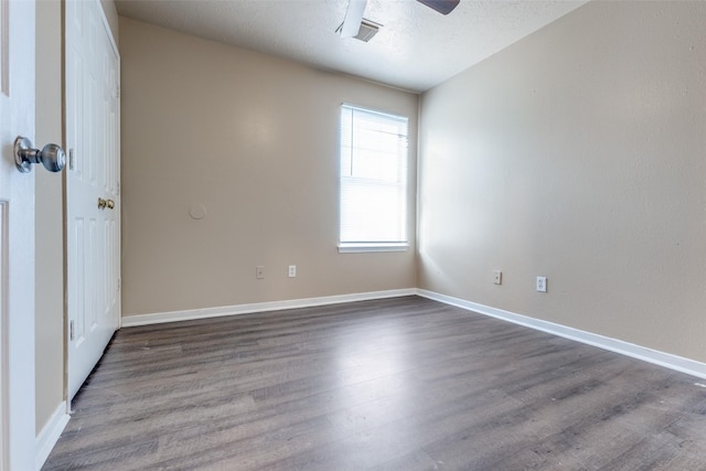 8130 Jutland Rd, Houston, TX 77033 - empty room with dark wood finished floors and ceiling fan