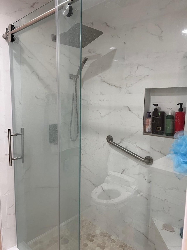 12117 Bob White Dr, Houston, TX 77035 - full bath featuring a marble finish shower