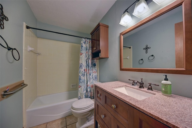 5425 Sandy Creek Ln, Brenham, TX 77833 - bathroom featuring shower / bath combo, vanity, and tile patterned flooring