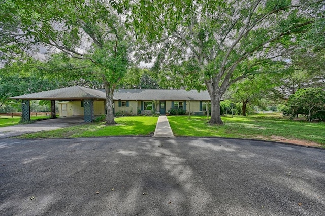 5425 Sandy Creek Ln, Brenham, TX 77833 - ranch-style home with driveway and a carport