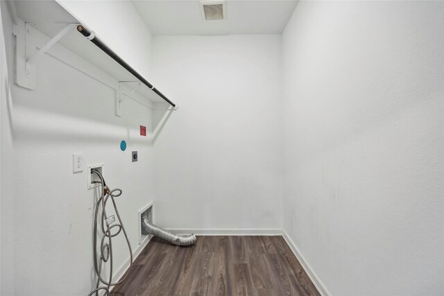 2539 Blazing Star Dr, Brookshire, TX 77423 - washroom featuring washer hookup, hookup for an electric dryer, and dark wood finished floors