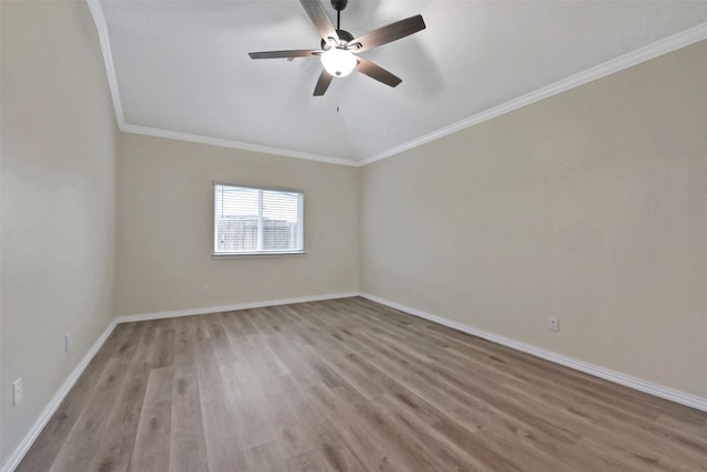 19823 White Pearl Ct, Houston, TX 77073 - empty room featuring wood finished floors, ceiling fan, and crown molding