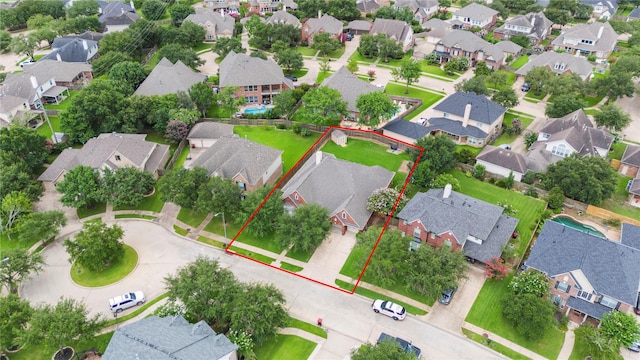 20811 S Amber Willow Trl, Cypress, TX 77433 - aerial view of residential area with property parcel outlined