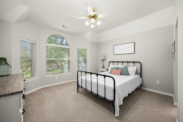 3506 Stanbury Place Ln, Katy, TX 77494 - bedroom with carpet flooring, lofted ceiling, and ceiling fan