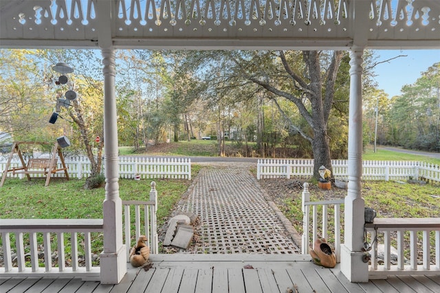 91 Willow St, Point Blank, TX 77364 - deck featuring view of scattered trees