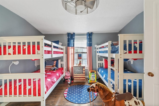 91 Willow St, Point Blank, TX 77364 - bedroom with wood finished floors and lofted ceiling