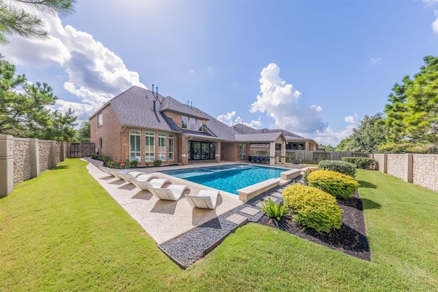27706 Lakeway Trail Ln, Fulshear, TX 77441 - view of swimming pool featuring a fenced backyard and a patio