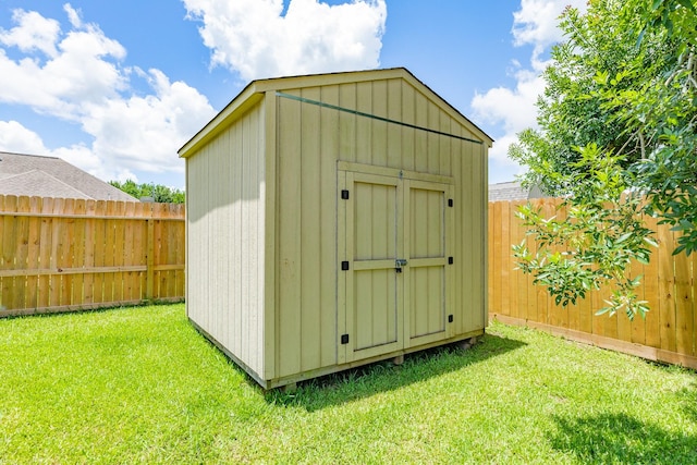 101 Brazos Ct, Richwood, TX 77531 - view of shed with a fenced backyard
