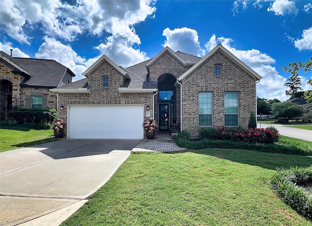 2 Ruchill Cir, Conroe, TX 77304 - french provincial home featuring brick siding and a front yard