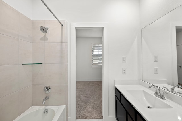 7810 Starfish Arbor Dr, Cypress, TX 77433 - bathroom with vanity and bathtub / shower combination