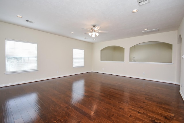 3315 Tulip Ranch Dr, Katy, TX 77494 - unfurnished room featuring a ceiling fan, wood-type flooring, and recessed lighting