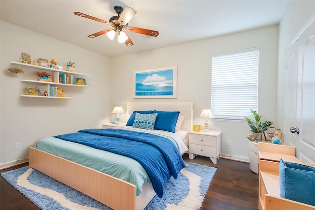 3315 Tulip Ranch Dr, Katy, TX 77494 - bedroom with wood finished floors and a ceiling fan