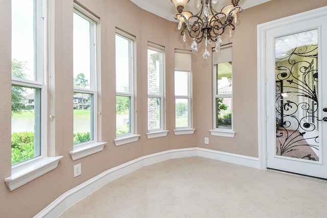 25518 Millbrook Bend Ln, Katy, TX 77494 - entryway featuring healthy amount of natural light, a chandelier, and tile patterned floors