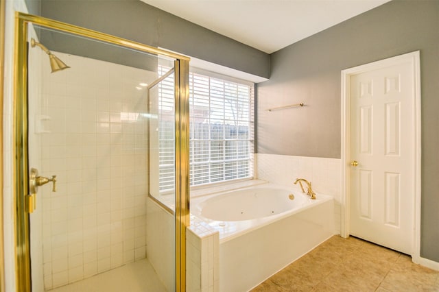 11715 Orchard Mountain Dr, Pasadena, TX 77059 - full bath featuring a stall shower, a whirlpool tub, and tile patterned flooring
