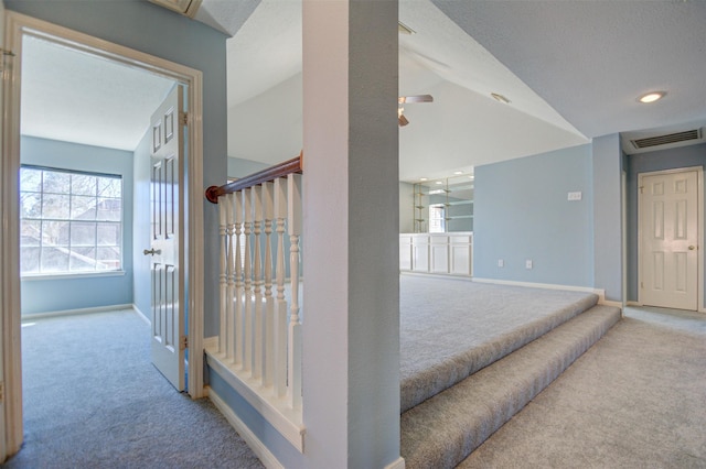 11715 Orchard Mountain Dr, Pasadena, TX 77059 - corridor featuring carpet, recessed lighting, and vaulted ceiling