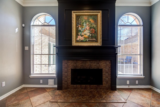 11715 Orchard Mountain Dr, Pasadena, TX 77059 - detailed view of ornamental molding and a tile fireplace