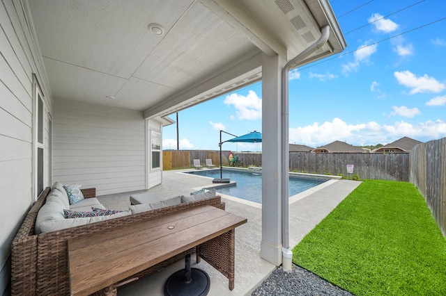 2218 Royal Ann Way, Tomball, TX 77375 - fenced backyard with an outdoor hangout area and a patio