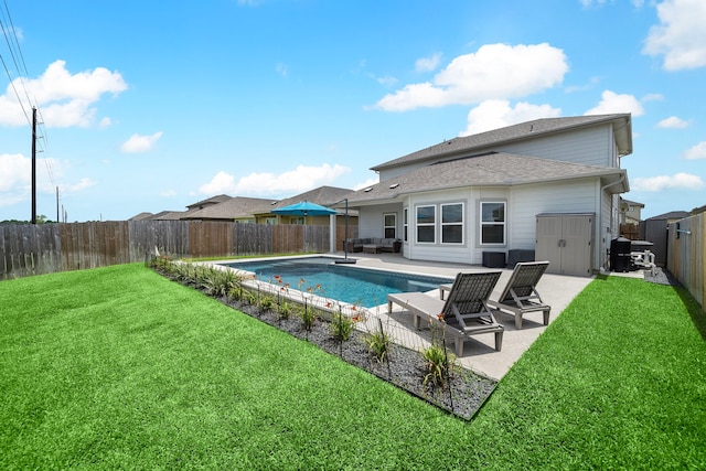 2218 Royal Ann Way, Tomball, TX 77375 - view of pool featuring a patio area, a fenced backyard, and outdoor lounge area