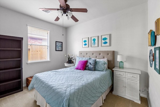 4472 Gerona St, League City, TX 77573 - bedroom with light carpet and ceiling fan