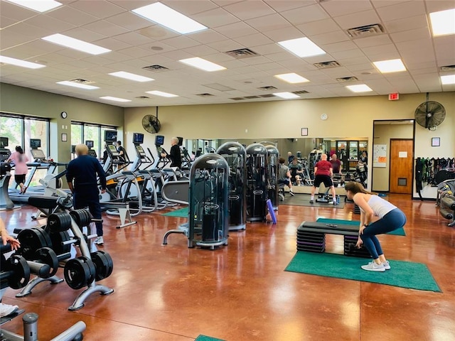11917 Walden Rd, Montgomery, TX 77356 - gym with a paneled ceiling