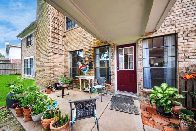 3107 Dulaney Rd, Houston, TX 77084 - entrance to property featuring brick siding and a patio