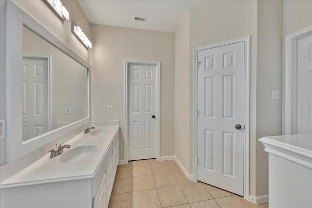 4473 Gran Canary Dr, League City, TX 77573 - bathroom featuring tile patterned floors and double vanity
