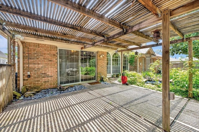 14523 Hillside Hickory Ct, Houston, TX 77062 - view of patio / terrace featuring a pergola