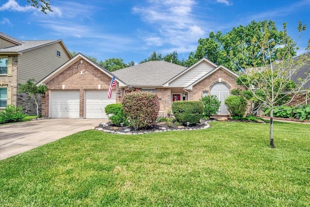 14523 Hillside Hickory Ct, Houston, TX 77062 - single story home featuring an attached garage, brick siding, concrete driveway, and a front yard