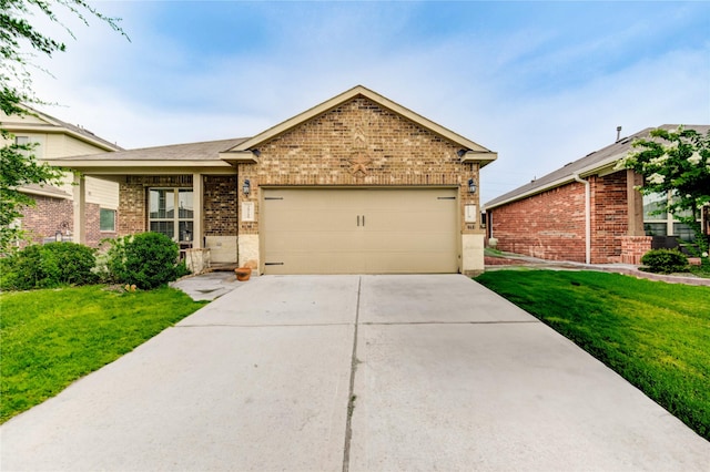 20518 Rimini River Way, Katy, TX 77449 - view of front of home featuring brick siding, a front lawn, and driveway