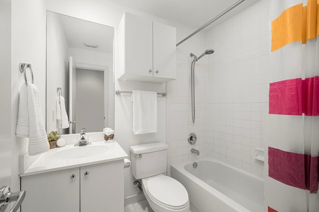 2712 La Branch St, Houston, TX 77004 - bathroom with vanity, shower / bathtub combination, and tile patterned floors