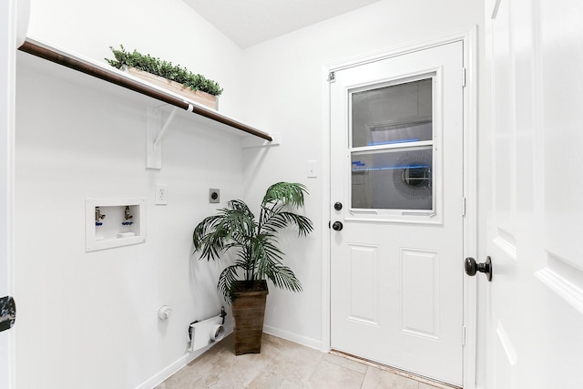 23010 Adwick Ct, Katy, TX 77450 - washroom featuring hookup for an electric dryer, washer hookup, hookup for a gas dryer, and light tile patterned flooring