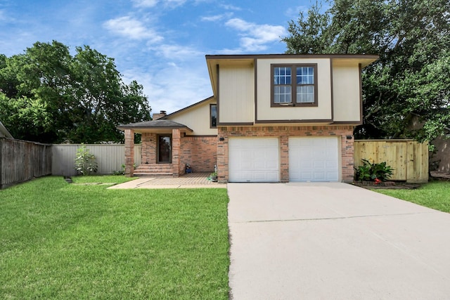 7726 Sorbete Dr, Houston, TX 77083 - view of front of home with an attached garage, concrete driveway, and brick siding