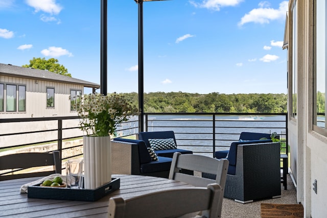 946 Euel Moore Dr, Kingsland, TX 78639 - wooden terrace with a water view