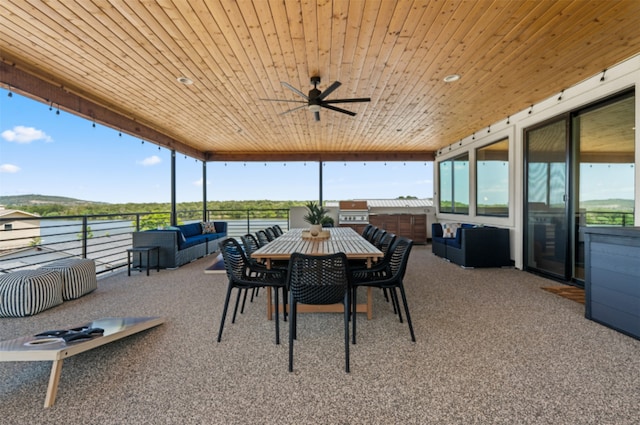 946 Euel Moore Dr, Kingsland, TX 78639 - view of patio featuring ceiling fan and outdoor dining area