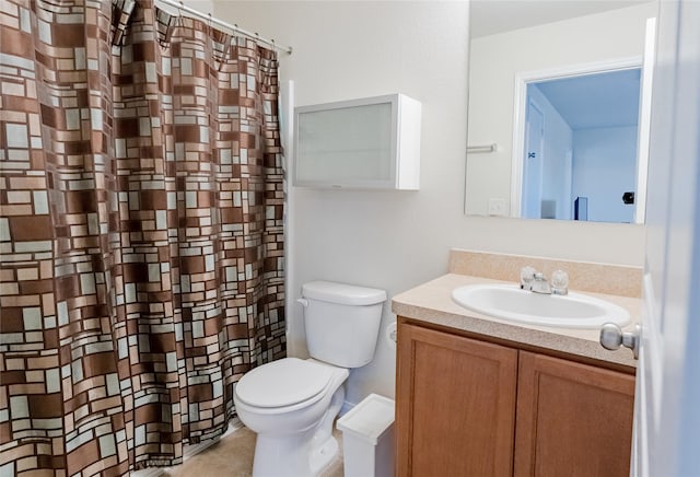 9902 Waldens Pond Ct, Houston, TX 77044 - full bathroom with vanity, a shower with curtain, and tile patterned floors