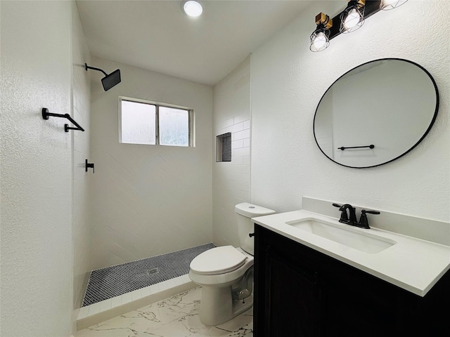 16246 Los Altos Dr, Houston, TX 77083 - full bathroom with marble finish floors, a shower stall, and vanity