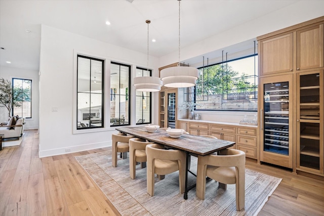 702 E 19th St, Houston, TX 77008 - dining space featuring light wood-style flooring and recessed lighting