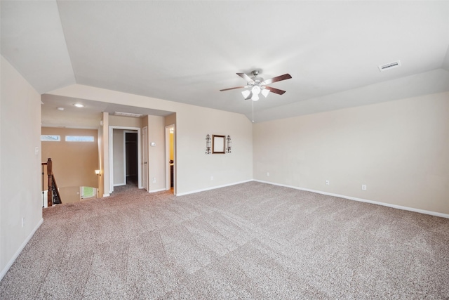 1306 S Maple Dr, Katy, TX 77493 - carpeted spare room featuring ceiling fan and vaulted ceiling