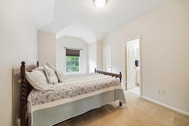 17326 Mesquite Brush Ln, Houston, TX 77095 - carpeted bedroom with vaulted ceiling and ensuite bath