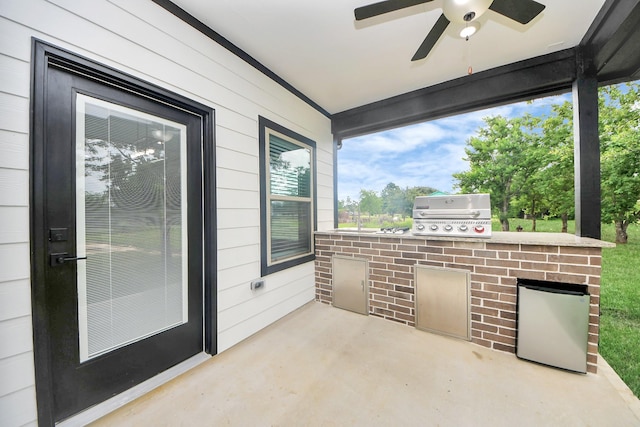 601 Lily St, Waller, TX 77484 - view of patio with area for grilling and ceiling fan