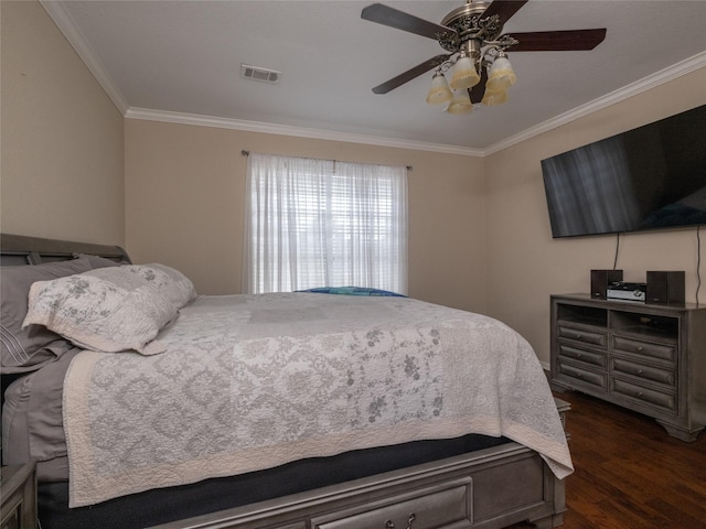 19327 Dickson Park Dr, Spring, TX 77373 - bedroom with crown molding, wood finished floors, and ceiling fan