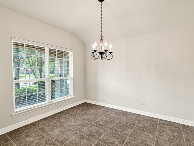 10163 Rose Willow Ln, Brookshire, TX 77423 - spare room with a chandelier and lofted ceiling