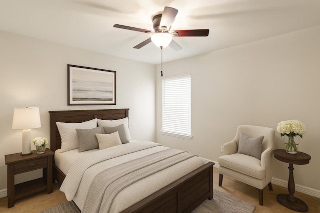 10163 Rose Willow Ln, Brookshire, TX 77423 - bedroom with light colored carpet and a ceiling fan