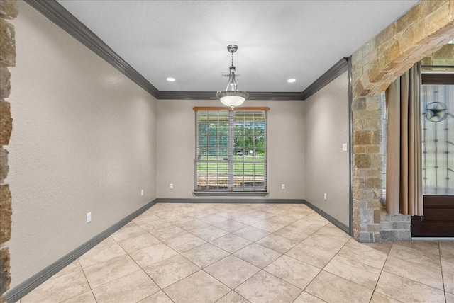 1273 County Road 201a, Angleton, TX 77515 - unfurnished room with ornamental molding and light tile patterned floors