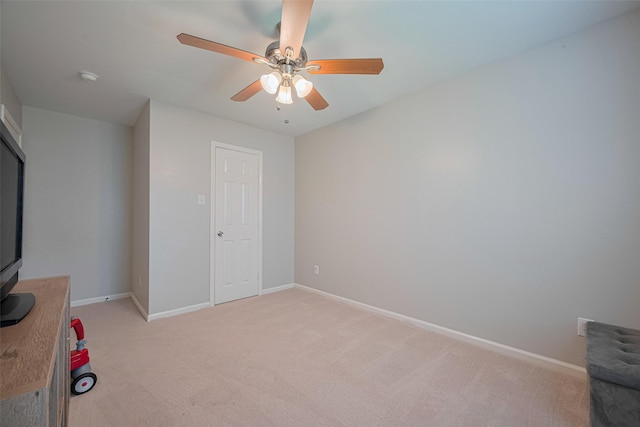 12005 Green Falls Dr, Pearland, TX 77584 - unfurnished bedroom featuring light colored carpet and ceiling fan