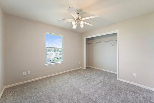 1019 Sawgrass Ridge Ln, Houston, TX 77073 - unfurnished bedroom featuring carpet floors, a closet, and a ceiling fan